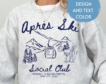 Custom Apres Ski Bachelorette Sweatshirt Shirt, Girls Trip Weekend Sweater, Apres Ski Social Club, Bride Bach Club Martini Shirt Sweater