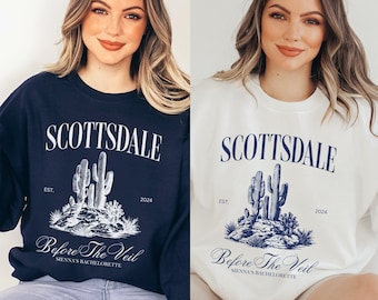 Personalized Desert Bachelorette Party Sweatshirts, Luxury Bach ,Bachelorette Merch Bridal Party Gift, Social Club Girls Trip Scottsdale