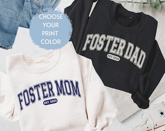 Custom Matching Foster Mom Foster Dad Sweatshirt Hoodie Shirt, Foster Mom Gift, Mother's Day Gift, Father's Day Gift, Foster Adoption Shirt