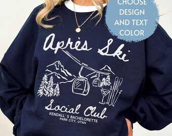Custom Apres Ski Bachelorette Sweatshirt Shirt, Girls Trip Weekend Sweater, Apres Ski Social Club, Bride Bach Club Martini Shirt Sweater