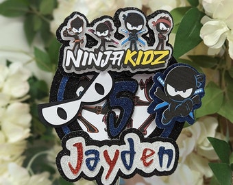 Ninja kids themed personalised custom 3d cake topper birthday cake party boys girls children's accessories