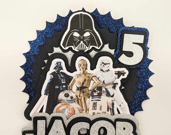 3D star wars cake topper fiesta decoración pastel niñas niños hombres cumpleaños niños adultos pastel toppers niñas fiesta personalizada