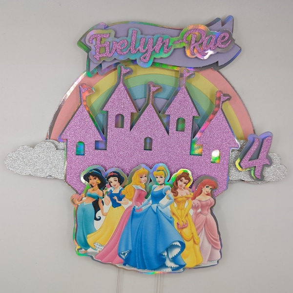 3D Disney prinses taart topper partij decoratie taart meisjes verjaardag kinder taart toppers meisjes partij gepersonaliseerde 1e 2e 3e 4e 5e 6e