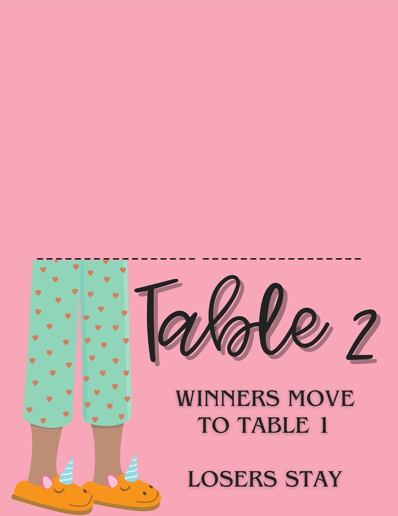 Bunco - Pajama Party Slumber Party Instant Download Score Sheets Table ...