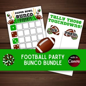 Football Super Bowl Bunco Party Bundle (Digital Download)