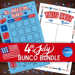 American Flag Bunco Bundle: 4th of July Party Kit (Digital Download)