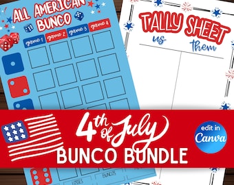 American Flag Bunco Bundle: 4th of July Party Kit (Digital Download)