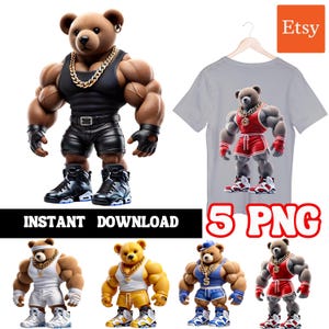 Urban Athlete Teddy Bear Designs PNG | Urban Trap Designs | Fantasy Fan Art | Instant Digital Downloads | Sublimation | Gangster Designs | 