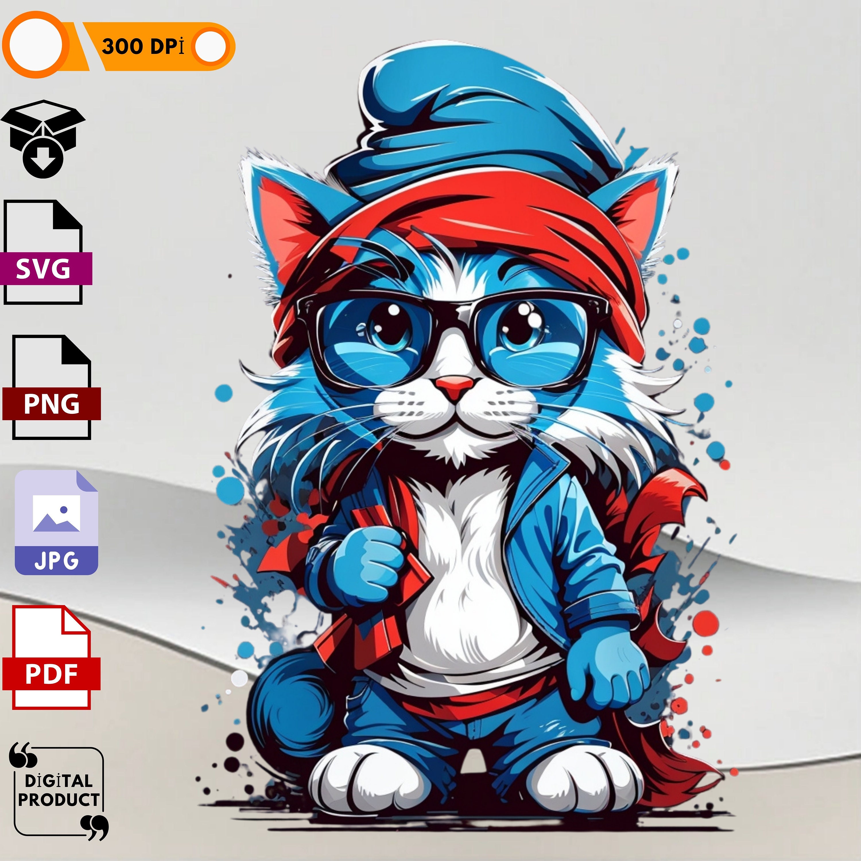 Smurf Cat Graphic · Creative Fabrica