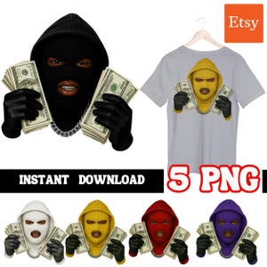 Gangster PNG Ski Mask Diamond Teeth Hustle Guy png Streetwear Style png Streetwear Designs, Money Urban Designs Ski Mask PNG Gangster PNG