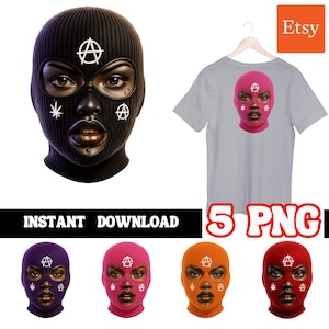 Ski Mask Woman Png | Gangster Trap | Plug Mafia | Mob Crime Criminal | Thief Vagrant Png | Street Rap Rapper | Hip Hop Art | Hustling Tattoo