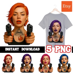 Gangster Hustle Girl Png | Gangster Trap Designs | Gangster Fan Art | Instant Digital Downloads | Sublimation | Gangster Png |