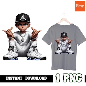 Niño vagabundo / Niño gánster urbano / Diseños de trampas para vagabundos / Arte de fan de fantasía / Descargas digitales instantáneas / Sublimación / Camisetas de hip hop /