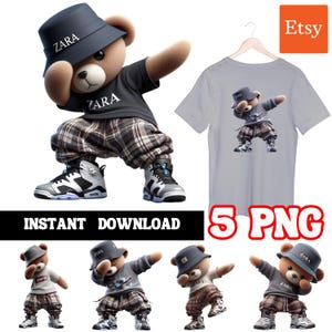 Urban Teddy Bear Designs PNG | Urban Trap Designs | Fantasy Fan Art | Instant Digital Downloads | Sublimation | Gangster Designs | PNG |