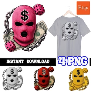 Gangster PNG Ski Mask Diamond Teeth Hustle Guy png Streetwear Style png Streetwear Designs, Money Urban Designs Ski Mask PNG Gangster PNG