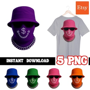 Gangster PNG Ski Mask Diamond Teeth Hustle Guy png Streetwear Style png Streetwear Designs, Money Urban Designs Ski Mask PNG Gangster PNG