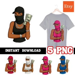 Ski Mask Woman Png | Gangster Trap | Plug Mafia | Mob Crime Criminal | Thief Vagrant Png | Street Rap Rapper | Hip Hop Art | Hustling Tattoo