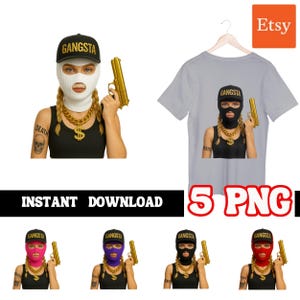 Ski Mask Woman Png | Gangster Trap | Plug Mafia | Mob Crime Criminal | Thief Vagrant Png | Street Rap Rapper | Hip Hop Art | Hustling Tattoo