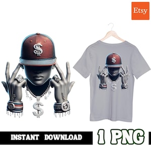 Hiphop Style Designs | Urban T-shirts | Gangster Trap Designs | Gangster Fan Art | Killer Designs | Sublimation | Hiphop T-Shirts | PNG |