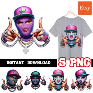 Ski Mask woman Png | Gangster Trap | Plug Mafia woman | Mob Crime Criminal | Thief Gangster Png | Street Rap Rapper | Hip Hop Art | Hustling