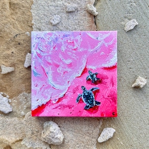 Sea Turtle Hand Painted Miniature artwork Decor