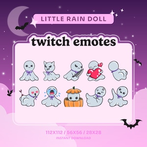 Little Rain Doll Emote Pack for Twitch/Discord/YouTube | Japanese Weather Doll Emote | Streaming | Halloween Emote | Teru Teru Bōzu