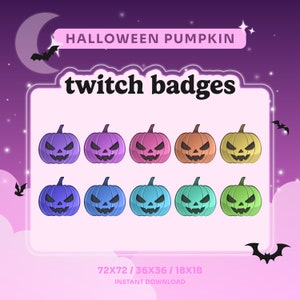 Halloween Pumpkin Sub Badges for Twitch/Discord | Bit Badges | Streaming | Autumn Badges | Subscriber Badges
