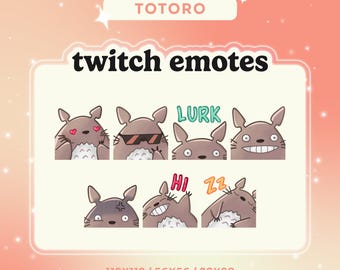 Totoro Emote Pack for Twitch/Discord/YouTube | Studio Ghibli Style Emote | Streaming | My Neighbor Totoro Emote