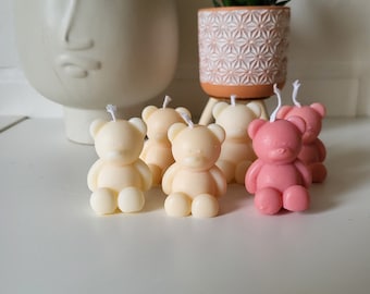 Bougies nounours | Bougie décorative | cadeau baptême | Bougie parfumée