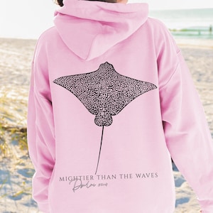 Stingray Hoodie Beachy Hoodies Coconut Girl Top Jesus Hoodie Christian Crewneck Faith Over Fear Surf Hoodie Coastal Sting Ray Stingray Gifts