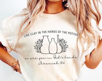 Pottery Shirt Ceramics Shirt Christian Pottery Shirts Pottery Maker Gift Jesus Shirt Faith Over Fear Pottery Lover Gift Comfort Colors