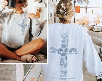 Beachy Sweatshirts Christian Crewneck Ocean Inspired Style Coconut Girl Clothes Ocean Beach Sweater Sea Shell Shirts Granola Girl Seashells