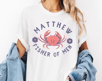 Crab Shirt Fishers Of Men Lobster Shirt Fisherman Aesthetic Sardine Tee Jesus Loves You Shirt Disciple Tee Coconut Girl Clothes Preppy Stuff