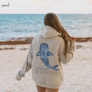 Whale Shark Hoodie Beachy Hoodie Shark Hoodie Coconut Girl Jesus Hoodie Christian Crewneck Faith Over Fear Surf Hoodie Beach Hoodie Summer