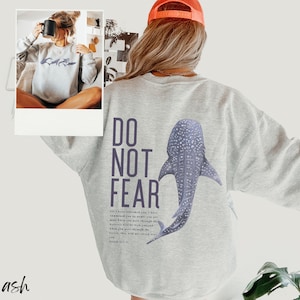 ビーチ風スウェットシャツ 恐怖よりも信仰 クリスチャン クルーネック ジンベイザメ スウェットシャツ ジンベイザメ パーカー オーシャンビーチ パーカー ココナッツガール スウェットシャツ