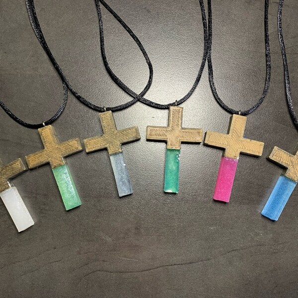 Resin Cross Necklace Etsy