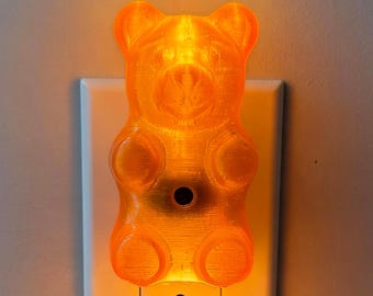 グミベアナイトライト：光感知プラグインランプ、子供部屋用のカラフルなドーパミン装飾