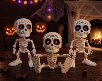 Halloween Schreibtischfreund: Gruseliges Fidget Vibe, Herbst Fidget Spielzeug, Büro Dekoration, Boo Korbfüller, Gelenkskelett, Süßes oder Saures