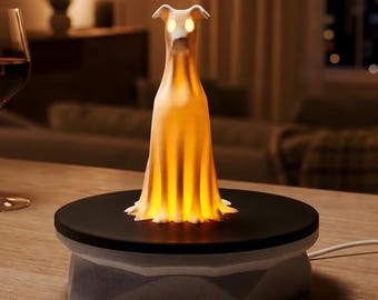 Ghost Dog Lamp: Color Changing USB Accent Light, Pastel Gothic Desk Accessory, Weirdcore Dopamine Decor, Witchy Pet Memorial Night Light