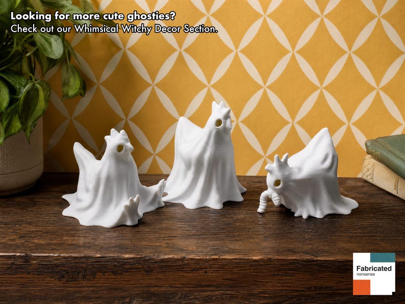 Cat Ghost Desk Buddies • Whimsigoth Decor & Cat Loss Gift • Creepy Cute Weirdcore Figurines • Witchy Cat Lover Present • Pastel Goth image 8