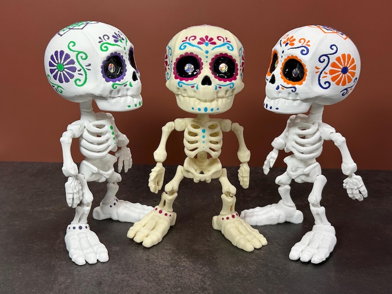 Creepy Cute Pastel Goth Desk Buddy: Articulated Skeleton ADHD Fidget Tool for Office, Coworker Gag Gift, Gothic Tactile Sensory Item Decor image 6