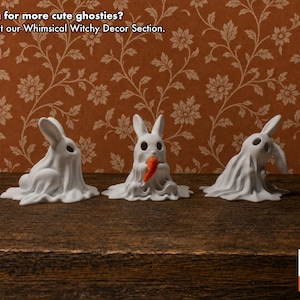 Cat Ghost Desk Buddies • Whimsigoth Decor & Cat Loss Gift • Creepy Cute Weirdcore Figurines • Witchy Cat Lover Present • Pastel Goth image 7