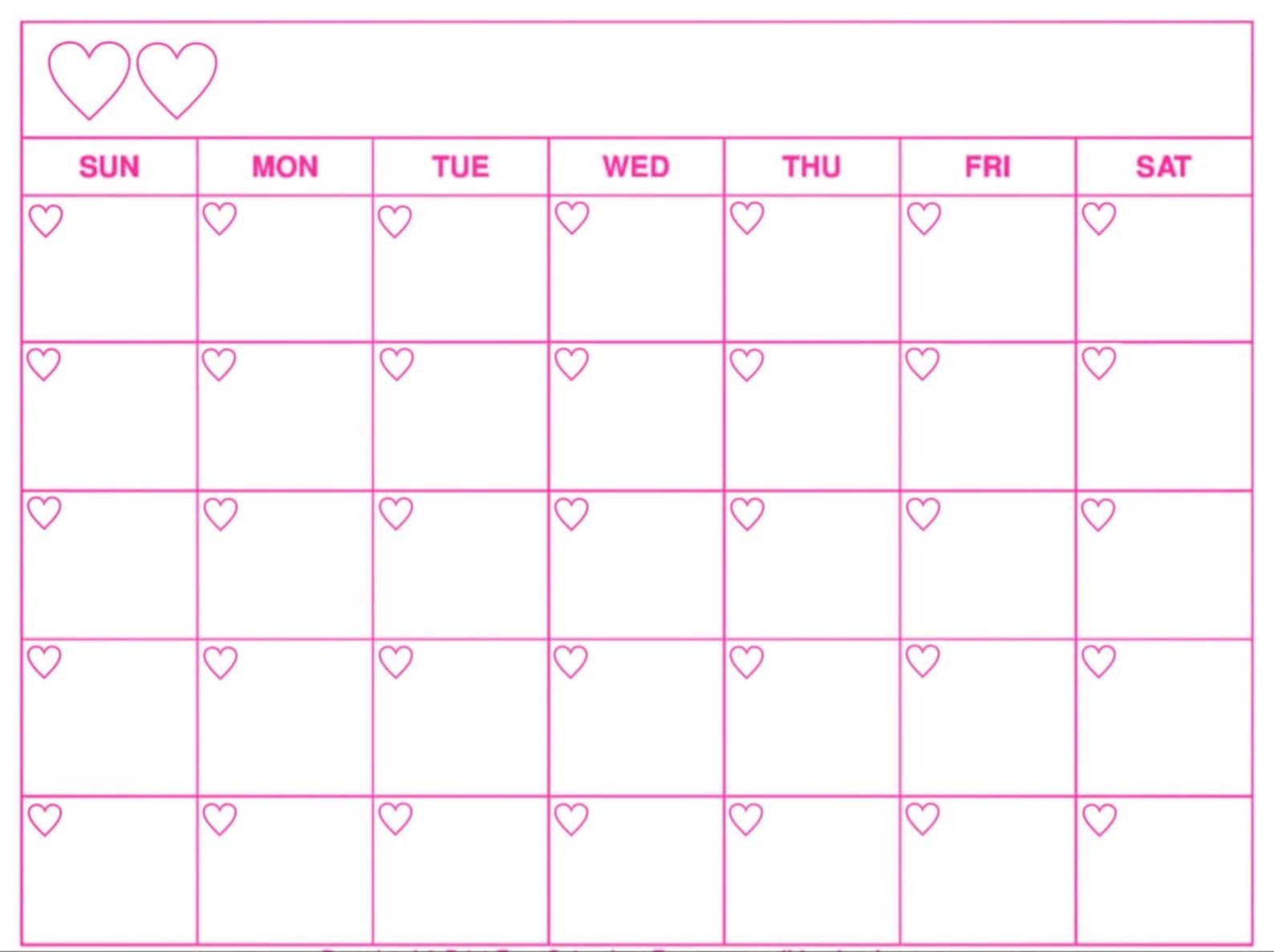 Pink calendar etsy