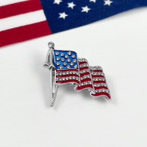 Sparkling American Flag Pin