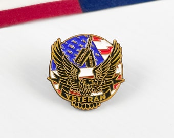 Flying Veteran Eagle Pin