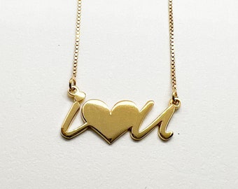 Sterling Silver I Love You Heart Necklace – Anniversary Gift