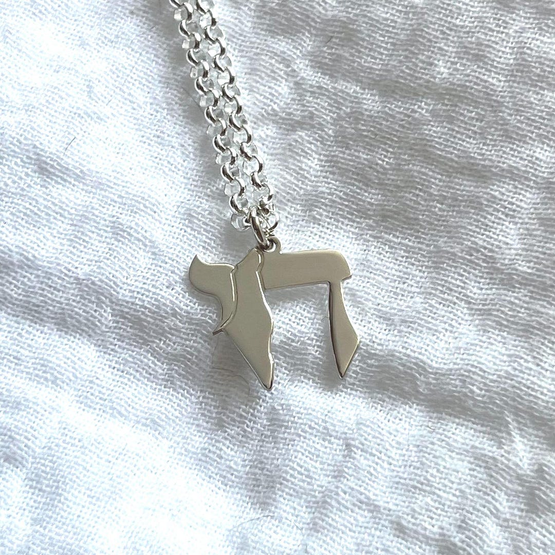 Sterling Silver Chai Necklace, Jewish Jewelry, Hebrew Symbol Pendant - Etsy