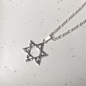 Hammered Magen David Necklace - Made in Israel Gift - Silver Star Necklace - Judaism Symbol - Star of David Necklace - Bar Mitzvah Gift