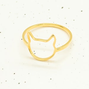 Cat Ring – Open Cat Face Ring – Minimalist Kitten Ring – Dainty Cat Ears Jewelry – Meow Ring – Cat Lover Gift – Mom or Christmas Gift - Cat