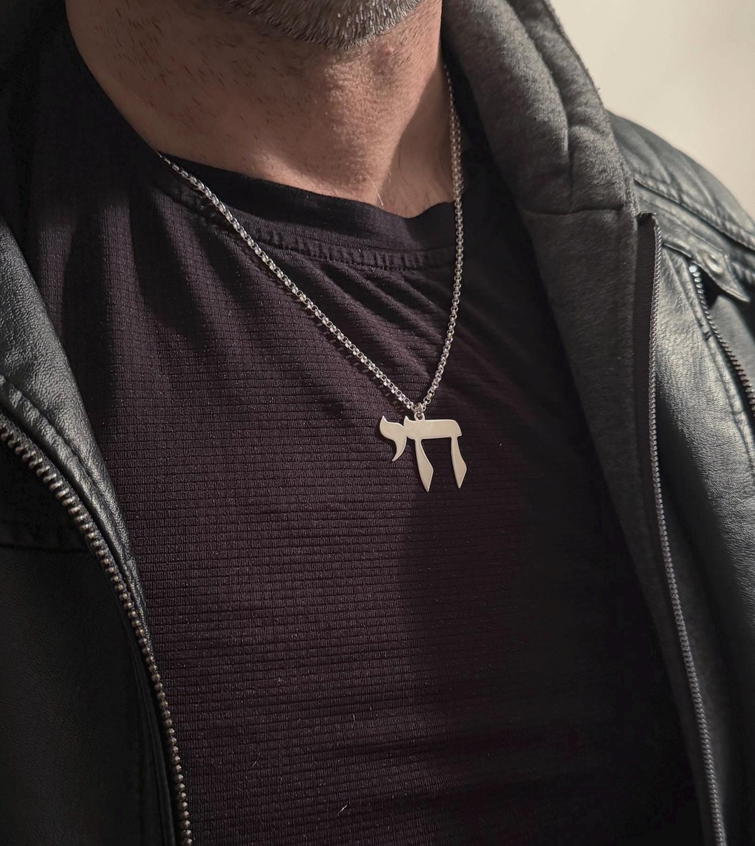 XL Sterling Silver Chai Necklace - Jewish Rolo Chain - Etsy